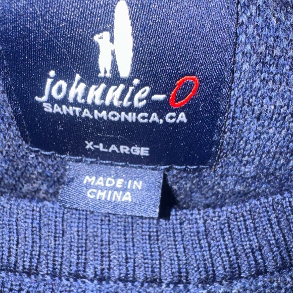 Johnnie-O Merino Wool Crewneck Sweater Blue Pullover Men’s XL - Picture 5 of 6